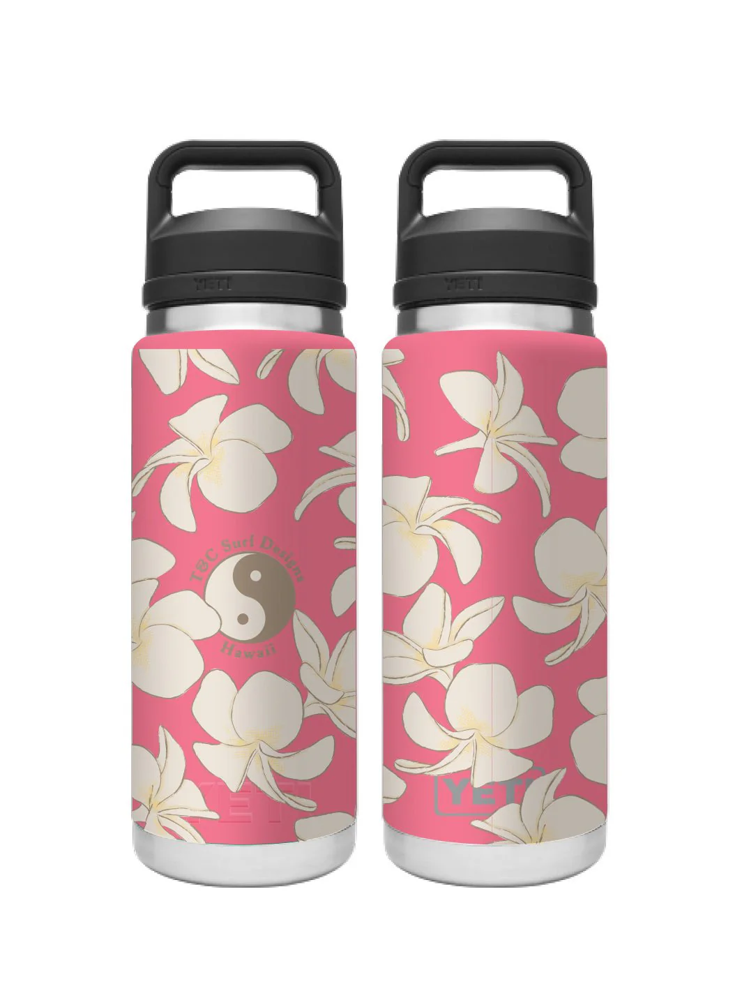 T&C Surf 26 oz Plumeria Logo Rambler Yeti Bottle with Chug Cap