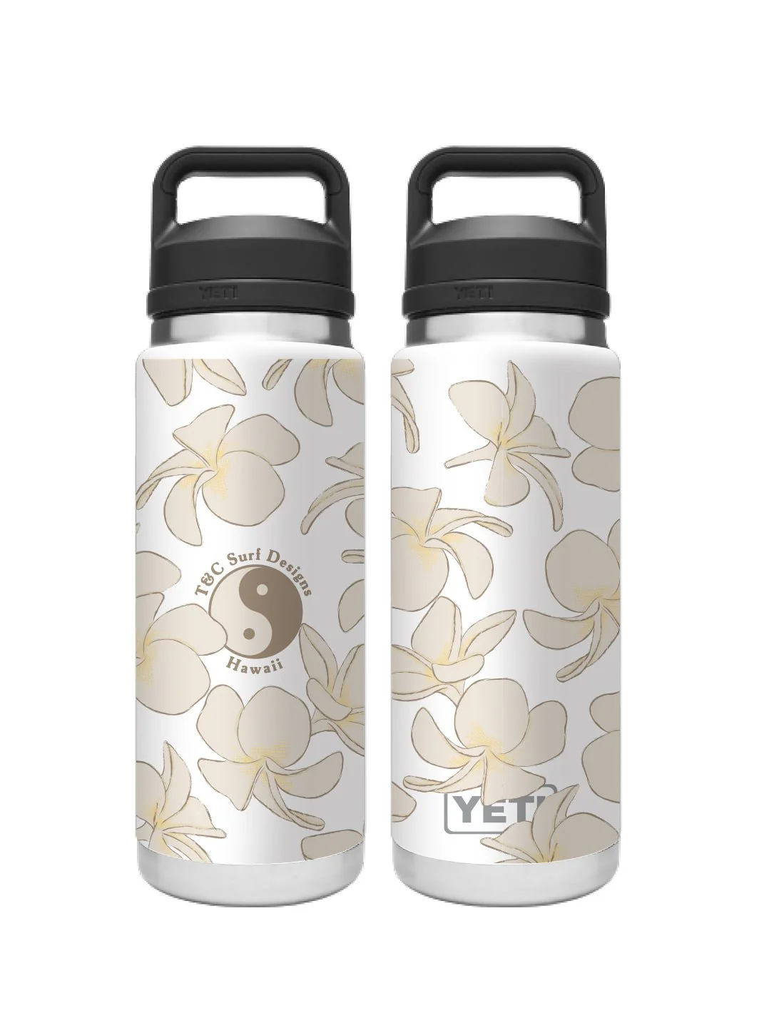 T&C Surf 26 oz Plumeria Logo Rambler Yeti Bottle with Chug Cap - Image 3