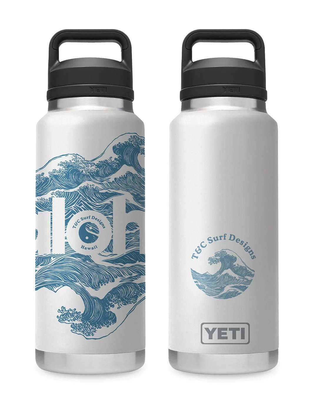 T&C Surf 36 oz Aloha Waves Rambler Yeti Bottle with Chug Cap - Image 3