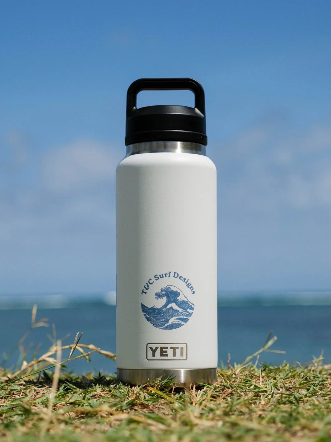 T&C Surf 36 oz Aloha Waves Rambler Yeti Bottle with Chug Cap - Image 4