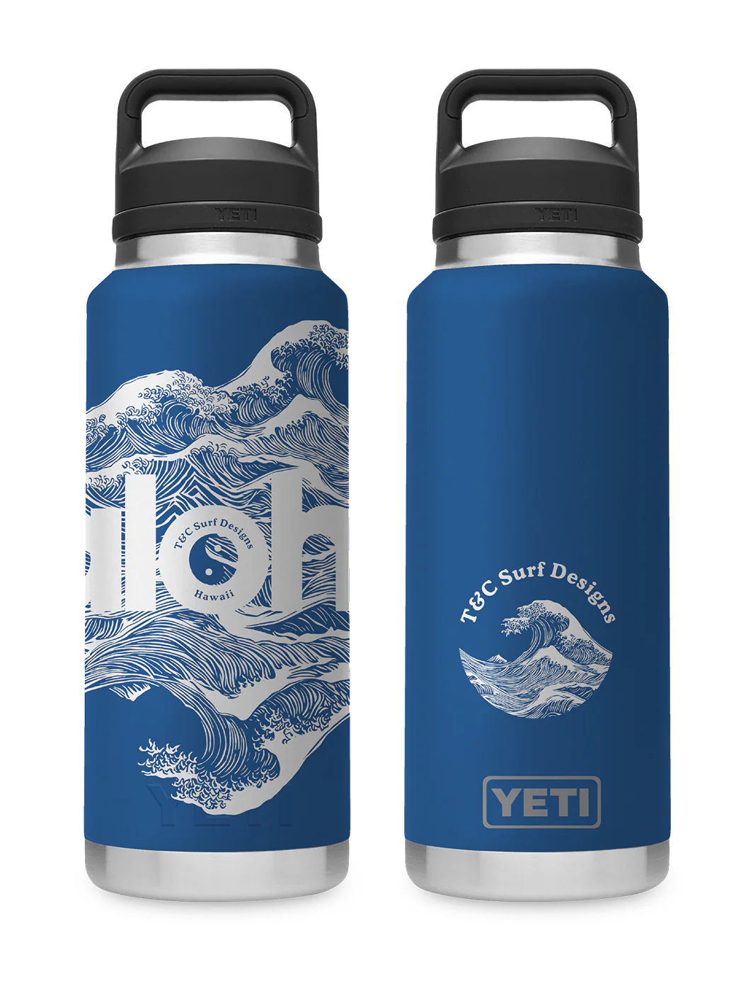 T&C Surf 36 oz Aloha Waves Rambler Yeti Bottle with Chug Cap - Image 5