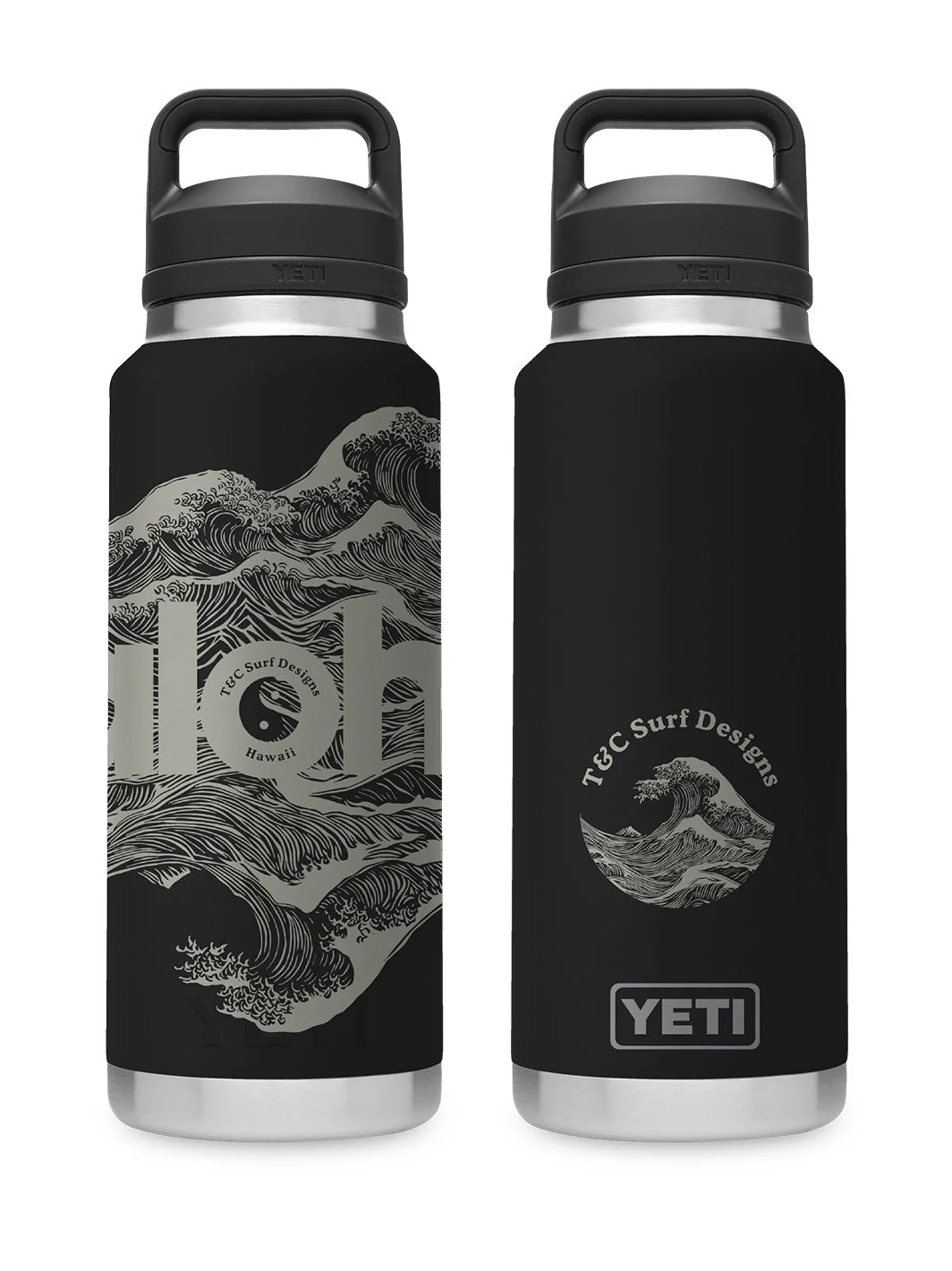 T&C Surf 36 oz Aloha Waves Rambler Yeti Bottle with Chug Cap - Image 6