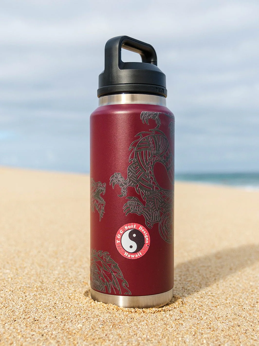 T&C Surf 36 oz Dragon Island Rambler Yeti Bottle with Chug Cap - Image 4