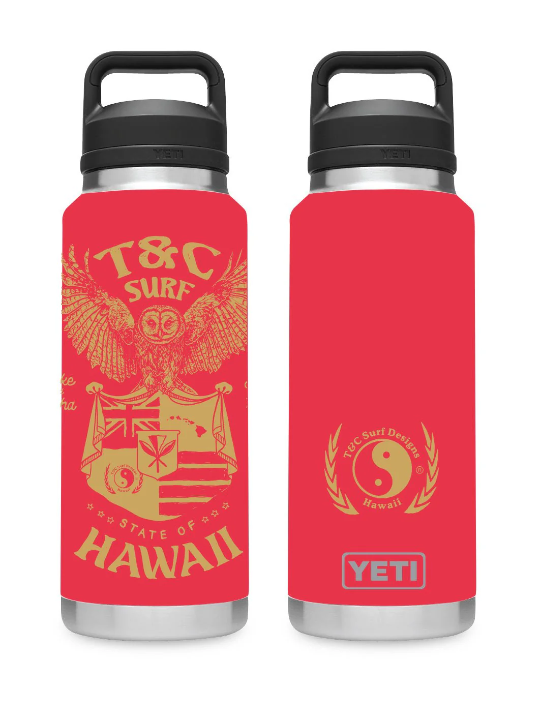 T&C Surf 36 oz Pueo Rambler Yeti Bottle with Chug Cap - Image 3