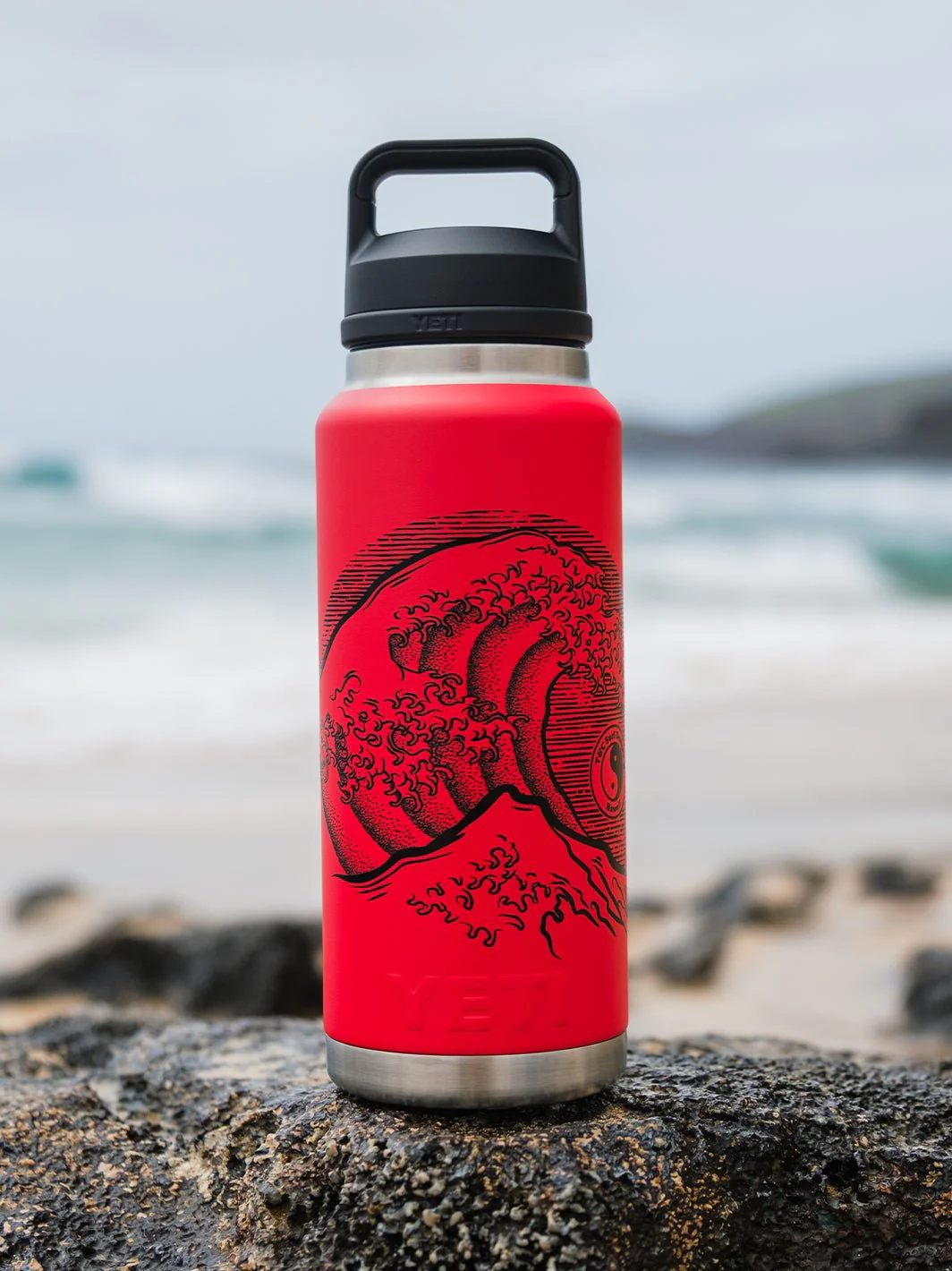T&C Surf 36 oz Stoked Hokusai Rambler Yeti Bottle with Chug Cap - Image 2