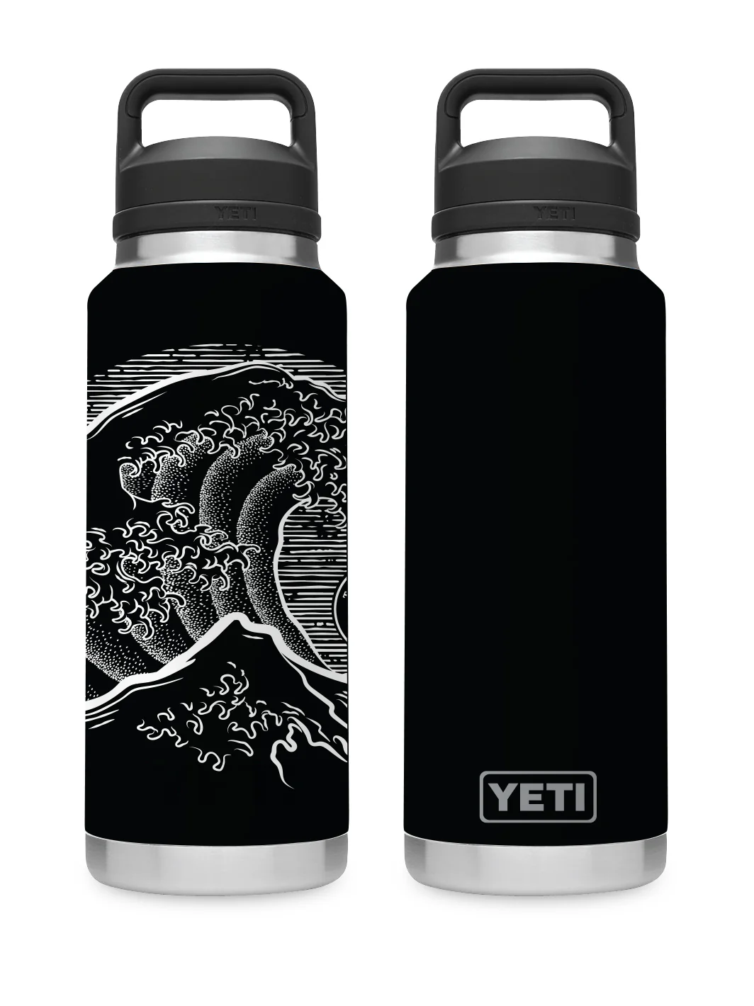 T&C Surf 36 oz Stoked Hokusai Rambler Yeti Bottle with Chug Cap - Image 3