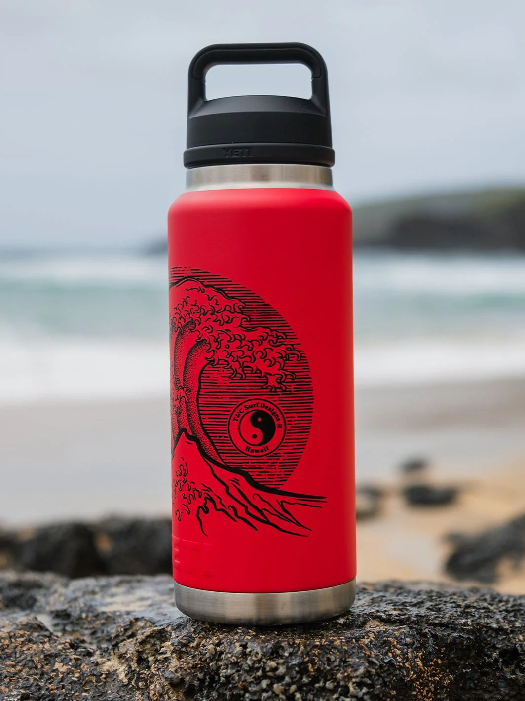 T&C Surf 36 oz Stoked Hokusai Rambler Yeti Bottle with Chug Cap - Image 5