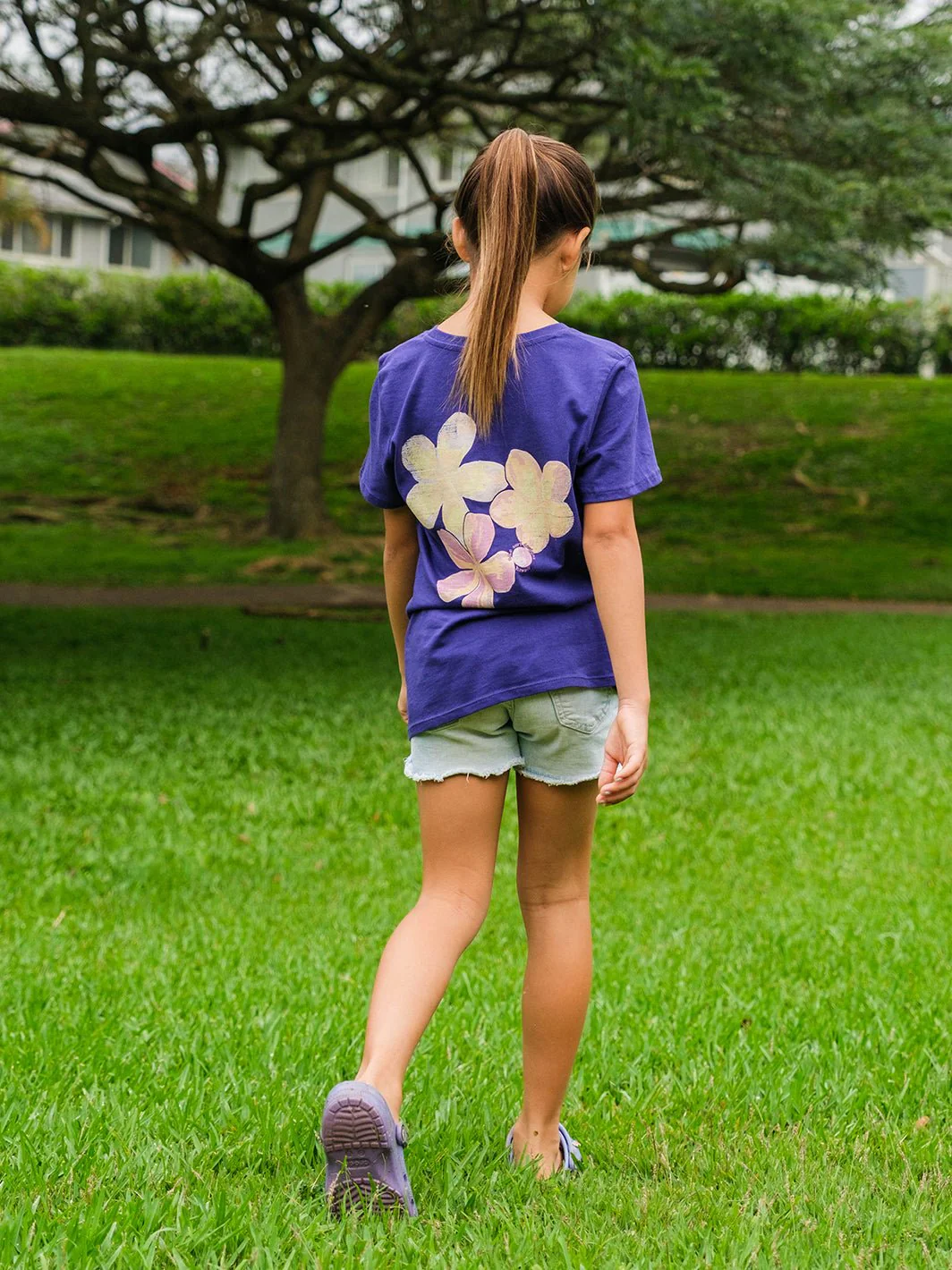 Girls Watercolor Pua Melia Sweetheart Tee - Image 3