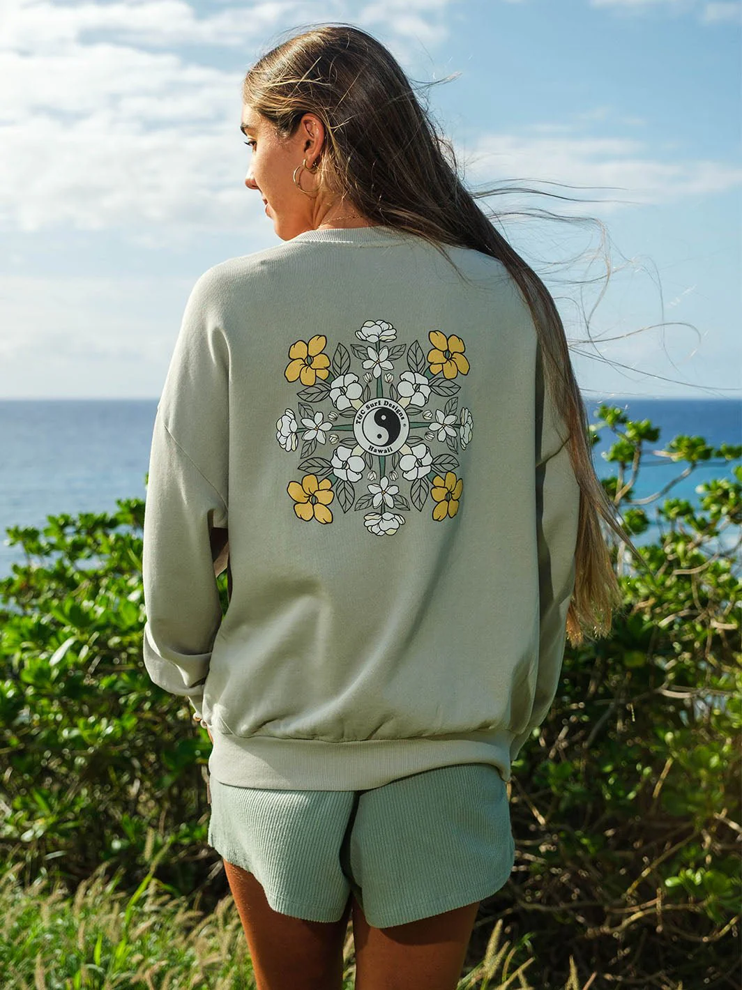 Puakeni Pikake Quilt Sunday Sweatshirt
