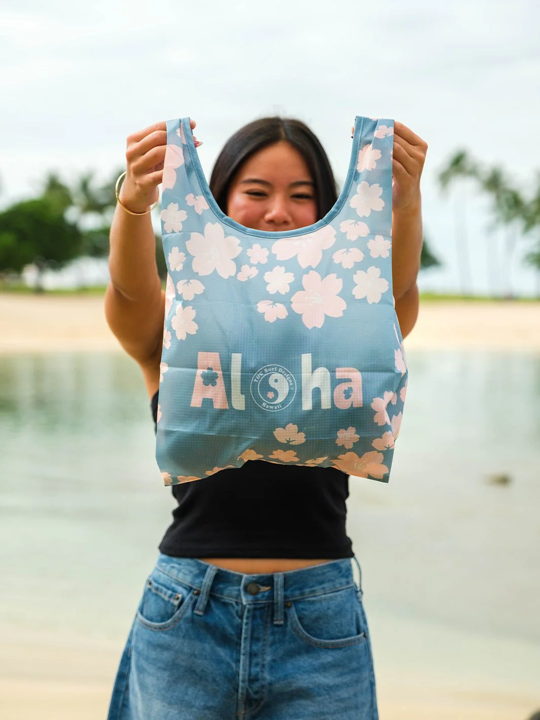 Cute Sakura Reusable Tote Bag - Image 2