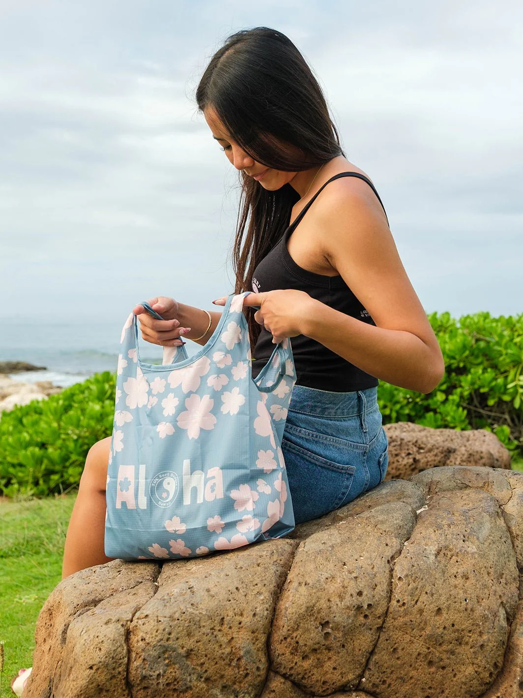 Cute Sakura Reusable Tote Bag - Image 5